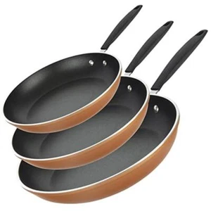 3 Piece Nonstick Copper Fry Pans 8” 10” 12” Nonstick Frying Pans Skillet Set - Picture 1 of 8