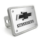 Chevrolet Silverado 3D Black Logo on Brush Billet Aluminum 2