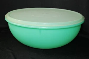 Tazón de comida verde vintage Tupperware grande Fix N Mix #274 tapa apretada #224 ¡limpio! - Imagen 1 de 18