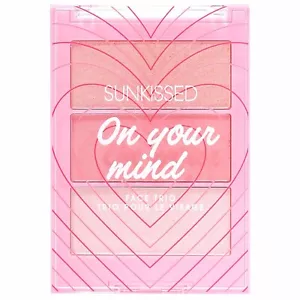 Sunkissed Blusher & Highlighter Powder Face Palette Pink Blush Gold Nude Shimmer - Picture 1 of 6