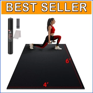 Large 12'x6' Exercise Mat - 7mm Extra Thick, Anti-Slip & Shoe-Friendly - Picture 1 of 11