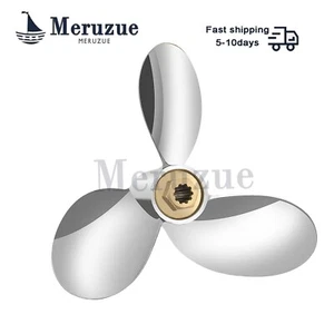 10.38x18 p Chopper Boat Propeller 48-43592A61 fit Yamaha 20-30HP 10 Spline Tooth - Picture 1 of 6