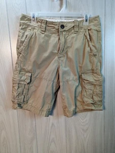 Abercrombie & Fitch Cargo Shorts Mens 28 Tan Khaki Military Paratrooper Preppy - Picture 1 of 6
