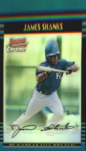 2002 Bowman Chrome Refractors Royals Baseball Card #177 James Shanks /500