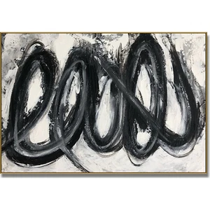 Abstract Spiral Painting Black And White Paintings On Canvas Oil Painting - Picture 1 of 7
