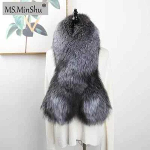 Luxury Fur Scarf Big Size Natural Fur Shawl Winter Women Shawl - Picture 1 of 31