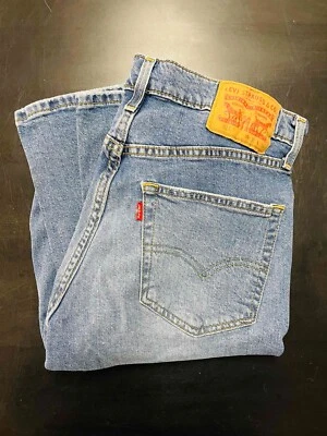 Pantalones de mezclilla azules ajustados Levis 511 usados antiguos para hombre stock antiguo 33 x 34 ¡Excelente! Foto 1 de 4