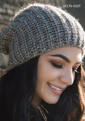Gorro de acrílico holgado gris escala LK167 para dama talla única Foto 1 de 2