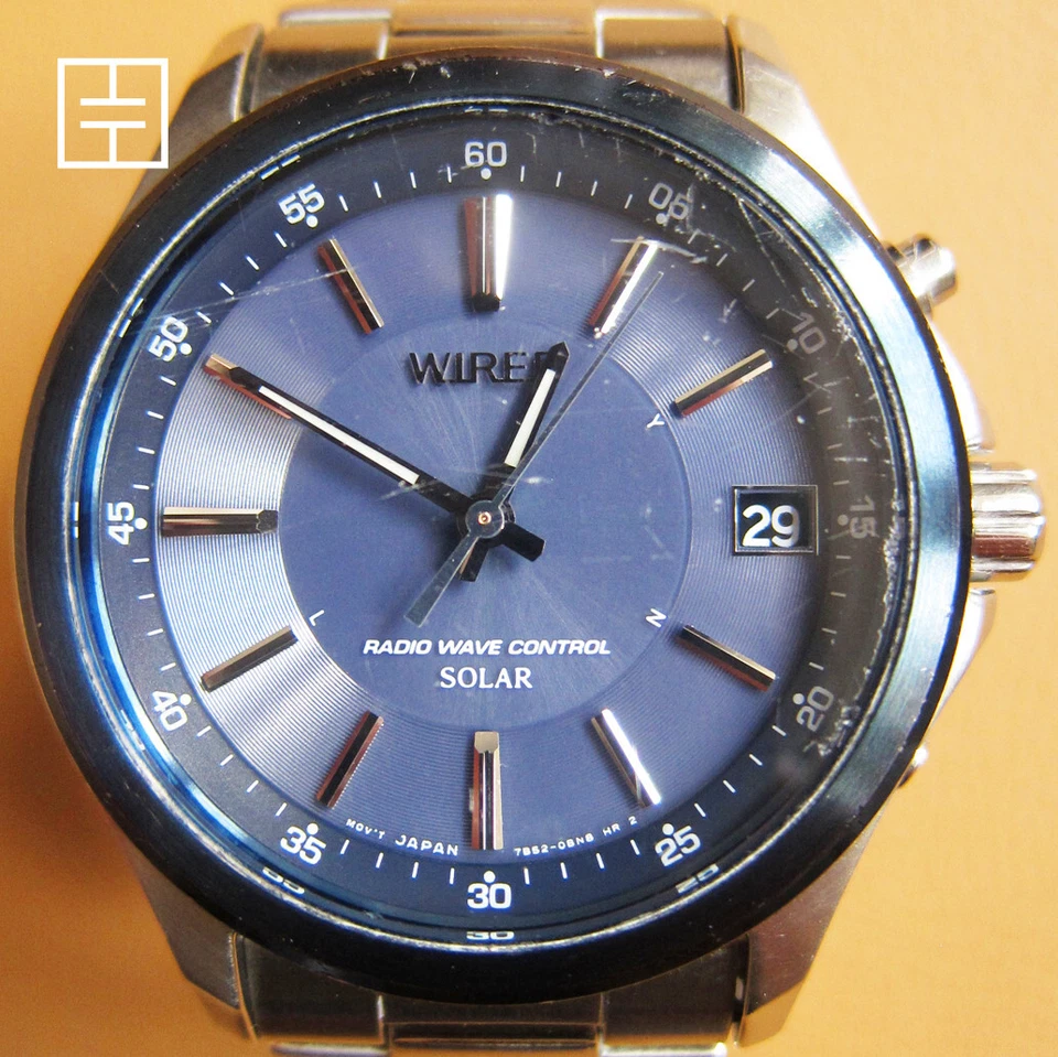 WIRED (Seiko) 7B52-0AV0 Solar Radio Wave Control Stainless Steel Men's Watch - Image 1 of 4