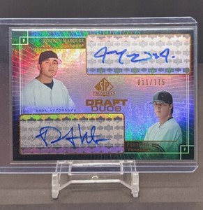 2004 SP Prospects Draft Duos Phil Hughes Jeff Marquez Dual Auto #11/175 Yankees