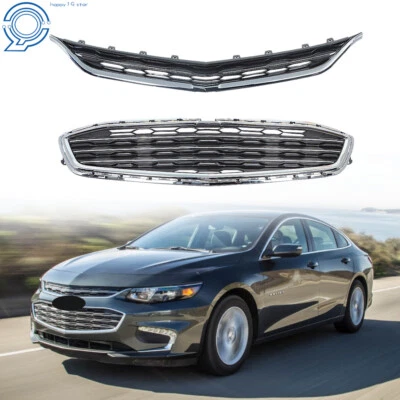 For Chevrolet Malibu 2016-2018 Front Upper & Lower Honeycomb Mesh Bumper Grille Foto 1 de 4