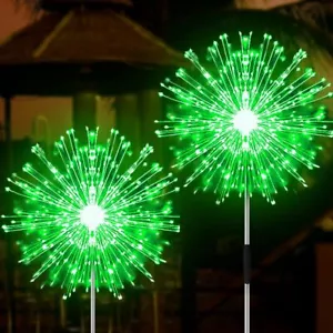 Solar Garden Lights Solar Firework Lights 2 Pack 120 LEDs 2 Lighting Modes So... - Picture 1 of 8