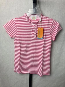 IZOD CoolFX Youth Girls Size Medium Pink Stripe Shirt NEW - Picture 1 of 4