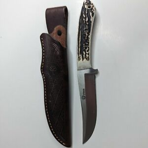 BOKER STAG HANDLE 440 STAINLESS ARGENTINA W/ ORIGINAL SHEATH