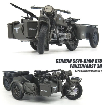 GERMAN SS18-BMW R75 Panzerfaust 30 1/24 Motorcycle model finished ATLAS - Image 1 of 4
