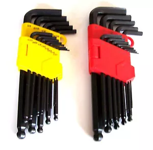 26pc GOLIATH INDUSTRIAL ALLEN BALL POINT END LONG ARM HEX KEY WRENCH SET SAE/MM - Picture 1 of 3