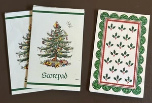 3 Vintage Hallmark Christmas Bridge Tally Score Pads 2 Tree & 1 Holly designs - Picture 1 of 3