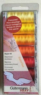 Gutermann Sulky Rayon 40 Machine Embroidery SUNRISE Thread Set - 7 Reels - Image 1 of 4