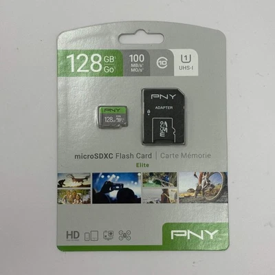 New PNY 128GB Elite UHS-I microSDXC Memory Card P-SDUX128U185GW-GE - Image 1 of 2
