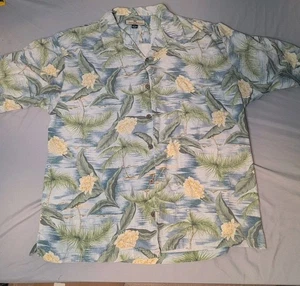 Tommy Bahama Größe Large 100 % Seide Hawaii Blumen Palme - Bild 1 von 7