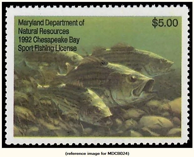 Halfpricefish Maryland Chesepeake Bay 1992 $5,00 Tidal Foto 1 de 1