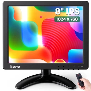 8 Inch Small Monitor, 1024x768 4:3 IPS Mini Screen Support HDMI/VGA/AV/BNC In... - Picture 1 of 8