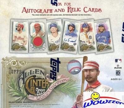 2022 Topps Allen & Ginter Baseball MASSIVE 24 Pack Retail Sealed Box-144 Cards!