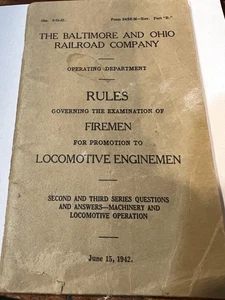 BALTIMORE & OHIO Rules Firemen to Engineer 1942 - Picture 1 of 1