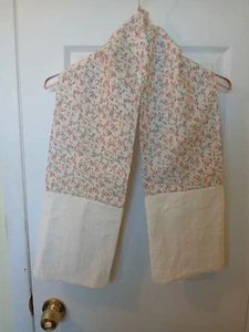 Handgefertigte Küchenboa, Küchenschal. Baumwolle, creme pfirsich kleines Blumenmuster - Bild 1 von 2