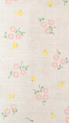 Tecido de algodão floral vintage neon rosa amarelo ditzy borboleta margarida 2 jardas  - Imagem 1 de 4