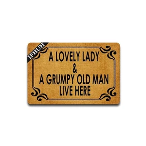 A Lovely Lady and A Grumpy Old Man Live Here Doormat Funny Doormat Sayings Fr... - Bild 1 von 3