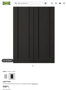 Ikea Lerhyttan 103.560.66, Breite 25 cm , Länge 80 cm , Schwarz, OVP - Bild 1 von 10