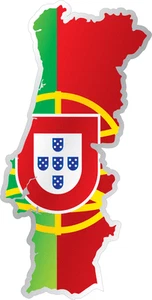Portugal Country Flag Map Car Bumper Window Mirror Sticker Decal 3"X6" - Picture 1 of 1