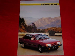 TALBOT Solara GL SX folleto folleto folleto de 1985 - Imagen 1 de 1
