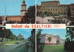 23-112E) SALUTI DA GUALTIERI VEDUTE SCUOLE ELEMENTARI ANIMATA REGGIO EMILIA - Picture 1 of 2