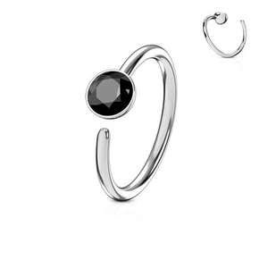 1pc Bendable Steel CZ Gem Nose Hoop / Cartilage Ring Rook Daith Helix Tragus - Picture 1 of 15