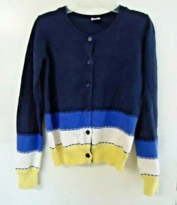 GYMBOREE Cardigan Blue Yellow White Unisex Boy Girl 10/12 - Picture 1 of 3