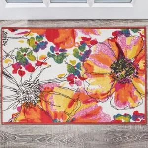 Modern Bright Flowers Non-Slip Non-Skid Area Rug 20" X 30" Multi - Picture 1 of 7