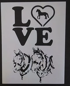 LOVE Draft Horse Horses Western 8.5" x 11" Custom Stencil FAST FREE SHIPPING - Picture 1 of 1
