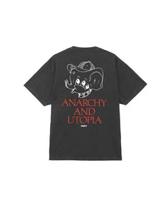 Obey Anarchy & Utopia T-Shirt Pigment True Vintage Black 167924098 PTB - Picture 1 of 7