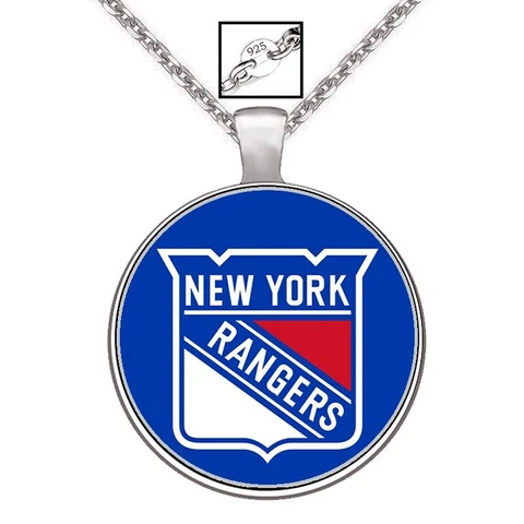 New York NY Rangers Womens Mens Sterling Chain Pendant Necklace Hockey Gift A1 Cover