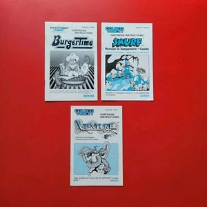 Colecovision Burgertime Smurf Rescue Venture Manuals Lot 3 Manuals No Game Box - Picture 1 of 7
