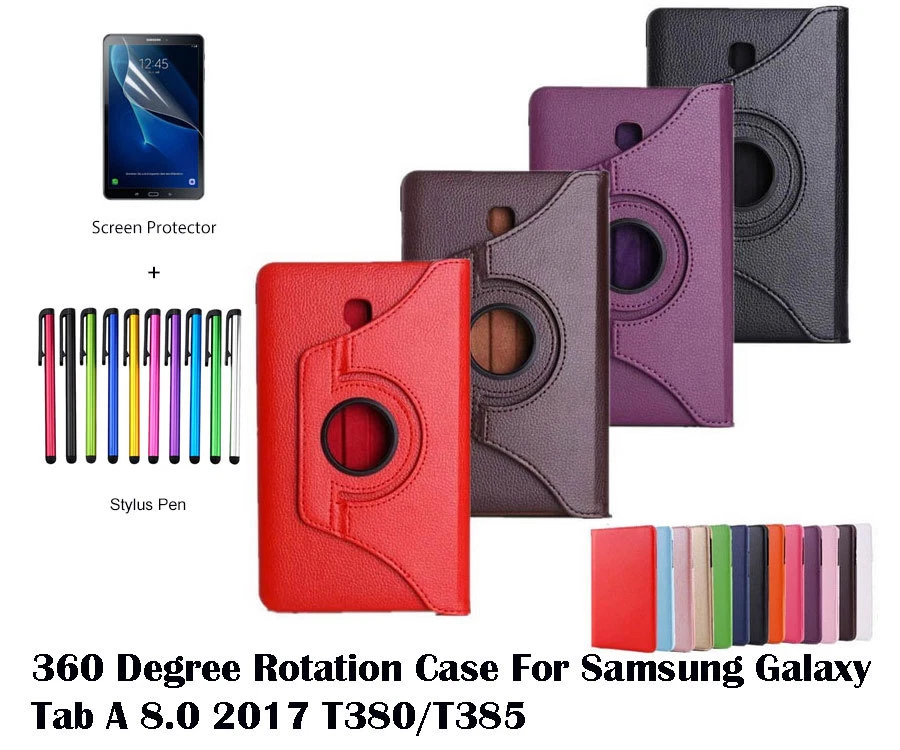  360°Rotate PU Leather protective cover case for Samsung Galaxy Tab A 8.0 2017 - Image 1 of 1
