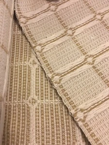 Heavy Upholstery Neutral two shades beige Block High End Fabric -NEW 1-1/2 + YDS - Picture 1 of 6