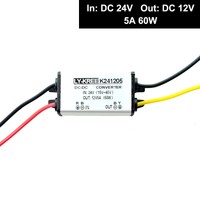 DC 24v to DC 12v Step Down Volts Converter 5A 60W Power Supply Car Truck Adapter