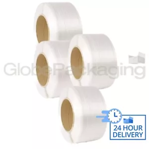 4x000M MACCHINA BIANCA BOBINE REGGETTE PALLET IN POLIPROP BOBINE 12mm *CONSEGNA 24H* - Foto 1 di 6