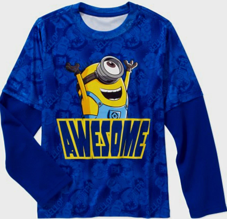 Camiseta Manga Larga Despicable Me Minion Talla 4-5 XS 6-7 S 8 M Nueva Infantil Impresionante Foto 1 de 1