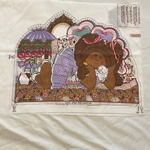 Vintage Fabric Panel Cabbage Patch Kids Doll Pillow Cut-n-Sew 1983 Brown Hair - Picture 1 of 2