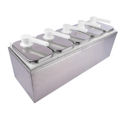1/2/3/4/5 Head Sauce Dispenser Condiment Ketchup Dispensing Pump Stainless Steel - Image 1 of 4