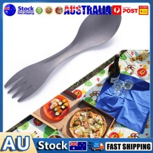 2 in 1 Metal Camping Cutlery Lightweight Titanium Spork for Climbing Backpacking - Picture 1 of 8